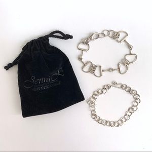 Jenni K. Silver Horse Bit & Circle Bracelet Stack